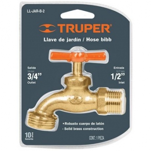 LLAVE JARDIN  1/2&quot; LATON 140 GR EN BLISTER TRUPER