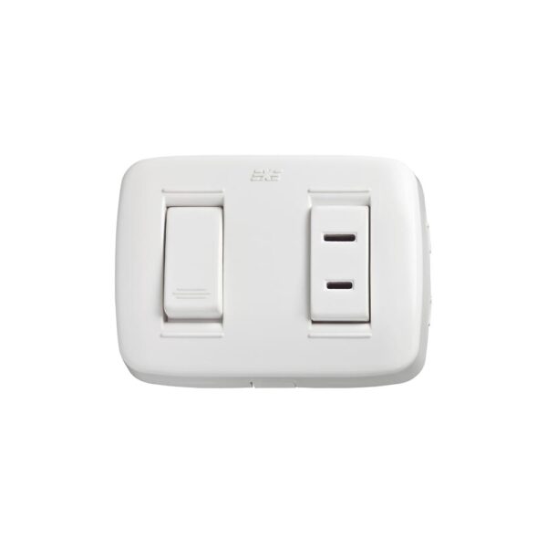 12016  INTERRUPTOR SENC + TOMA AMERICANA BLANCO DUE