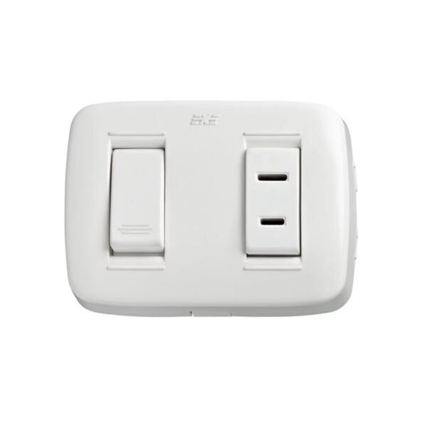1916  INTERRUPTOR SENC + TOMA AMERICANA ABITARE BLANCO 39193