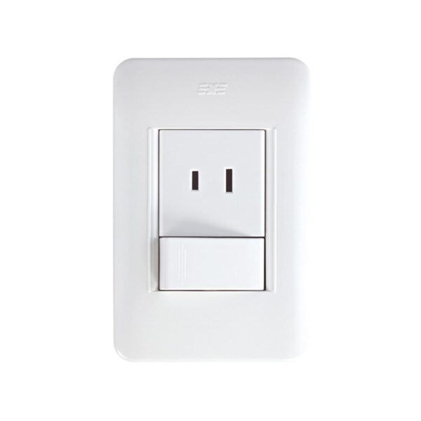13016  INTERRUPTOR SENC + TOMA AMERICANA BOREAL BLANCO 39802