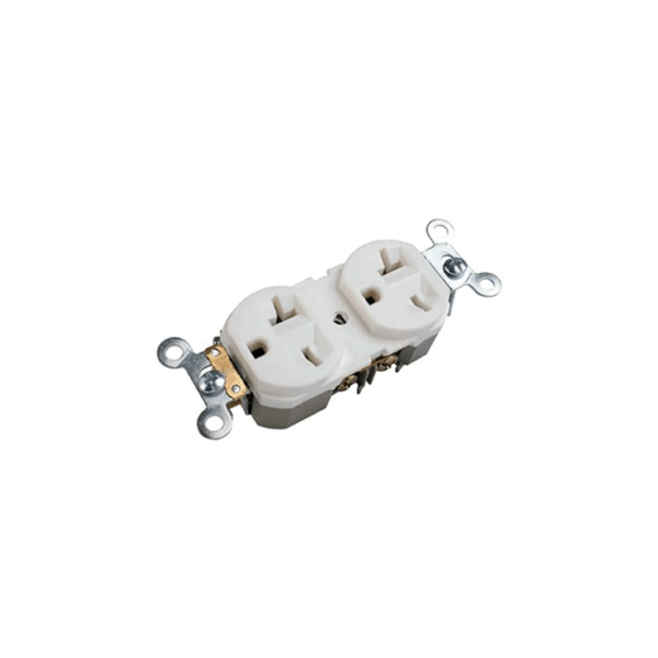 PT144317B TOMA DOBLE PATA TRABADA 20A - 250V S/PLACA BLANCO