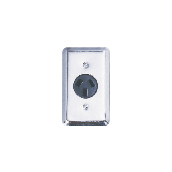 PT344003 TOMA 3*20 AMP/250 VOLT 2*4 CROMO  *UND