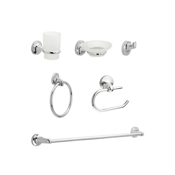 PL6100001 UND KIT ACCESORIOS X 6 PALERMO METALICO CROMO