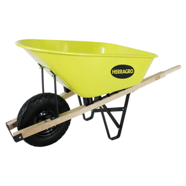 T1217170021 COCHE - CARRETILLA HERRAGRO 110 LTS (2010) PLATON METAL VERDE - CHASIS MADERA - ANTIPINCHAZO