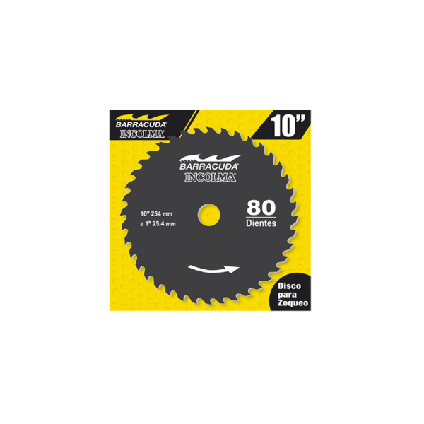 820402880310  DISCO BARRAC ZOQUEADOR 10" X 80 DIENTES