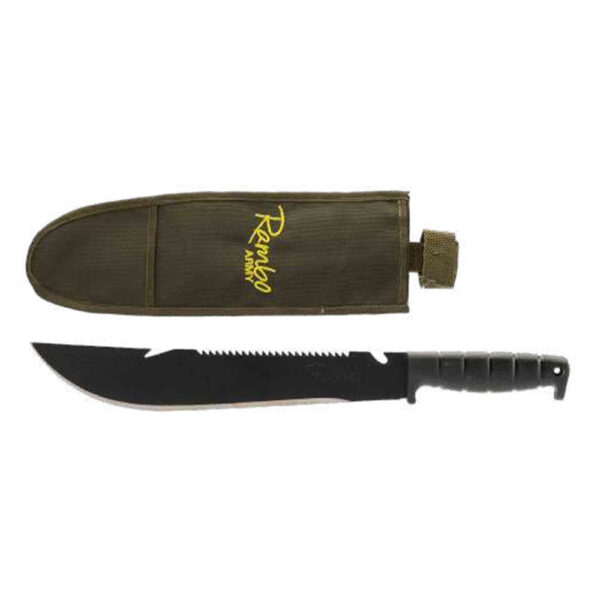 65754612  MACHETE RAMBO ARMY 12" C/FUNDA VERDE