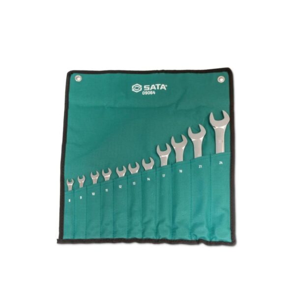 ST09064SJ  JG LLAVES COMBINADAS (ESPEJO) LONA 11PC 8 - 24 MM