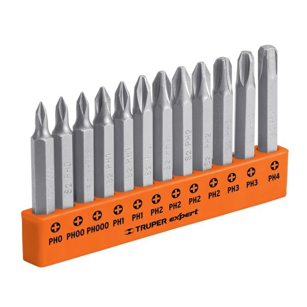 JUEGO 12 PUNTAS PHILLIPS - ESTRELLA 2" (50MM) TRUPER PUN-12PH2