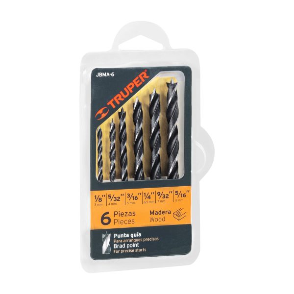JUEGO DE 6 BROCAS PARA MADERA TRUPER  JBMA-6