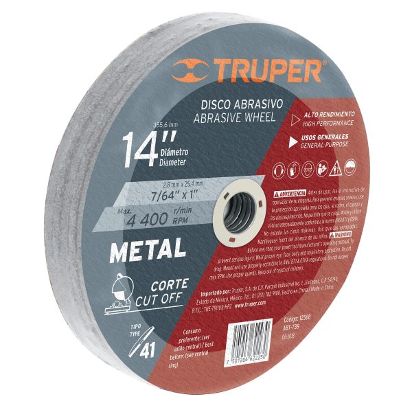 DISCO CORTE METAL 14" 2.8 MM TRUPER - Imagen 2