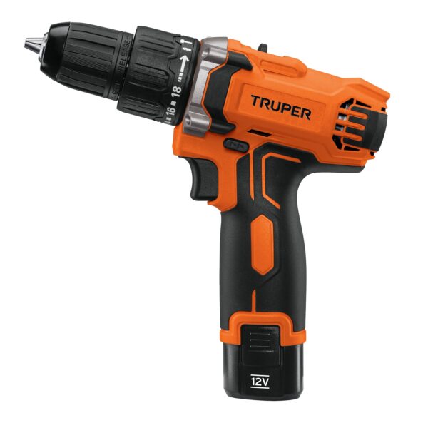 TALADRO PERCUTOR INALAMBRICO 3/8" 12V TRUPER ROTI-12AC