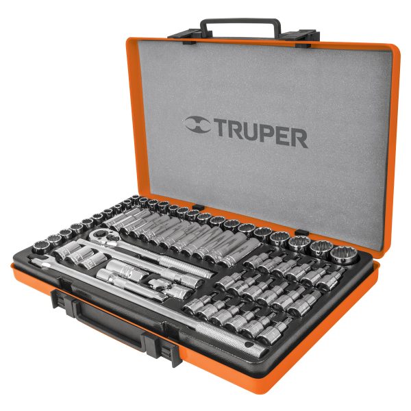 JUEGO COPAS MIXTO CUADRO 1/2" 64 PIEZAS TRUPER