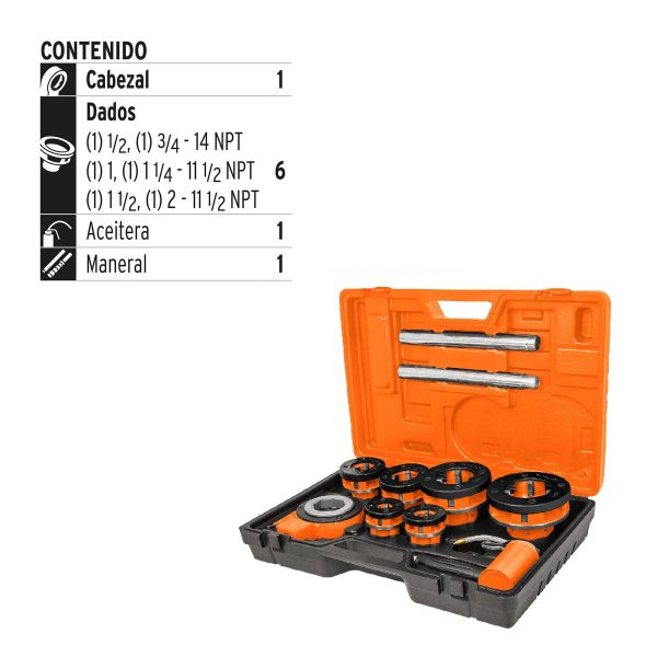 JUEGO  TARRAJAS PARA TUBO 8 PIEZAS TRUPER - Imagen 2