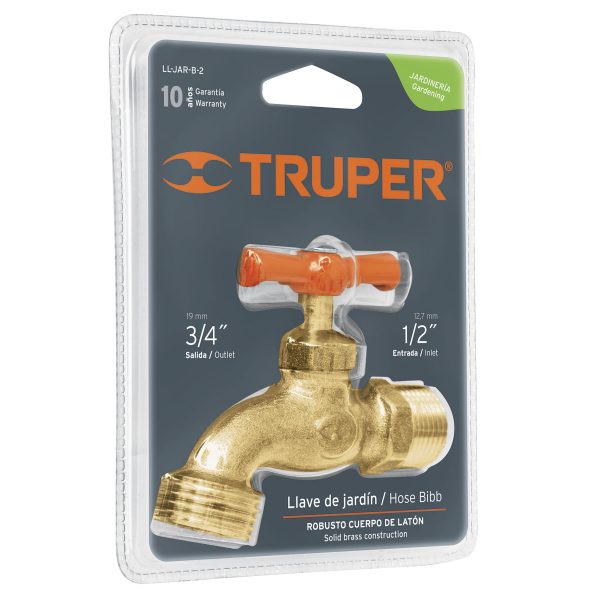 LLAVE JARDIN  1/2" LATON 140 GR EN BLISTER TRUPER
