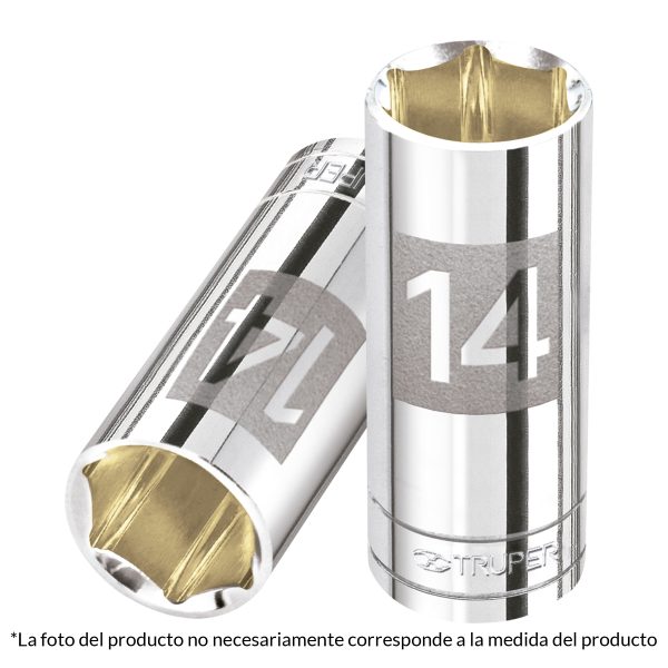 COPA LARGA CUADRO 1/4" HEXAGONAL PULGADAS