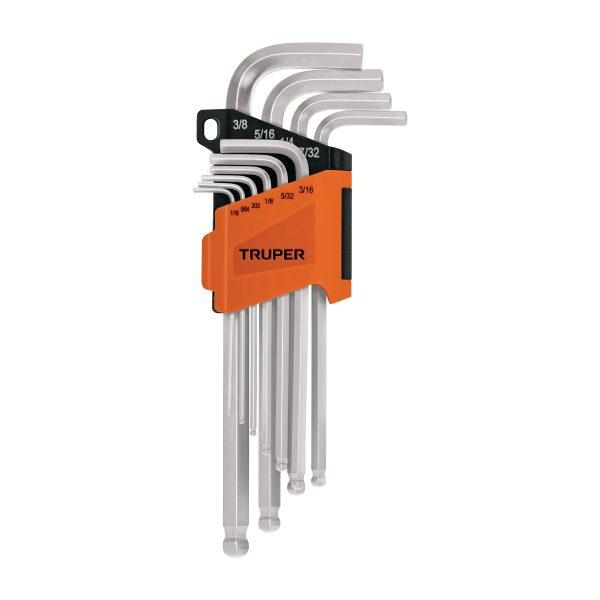 JUEGO DE 10 LLAVES ALLEN LARGAS PULGADAS TRUPER ALLX-10P