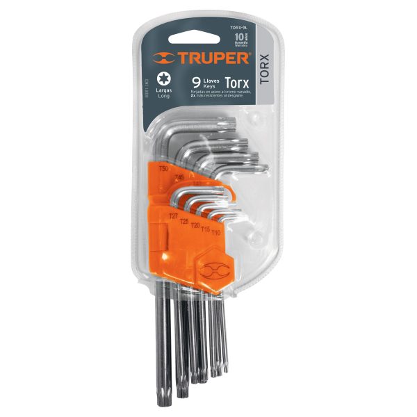 JUEGO DE 9 LLAVES TORX LARGAS TRUPER - Imagen 2