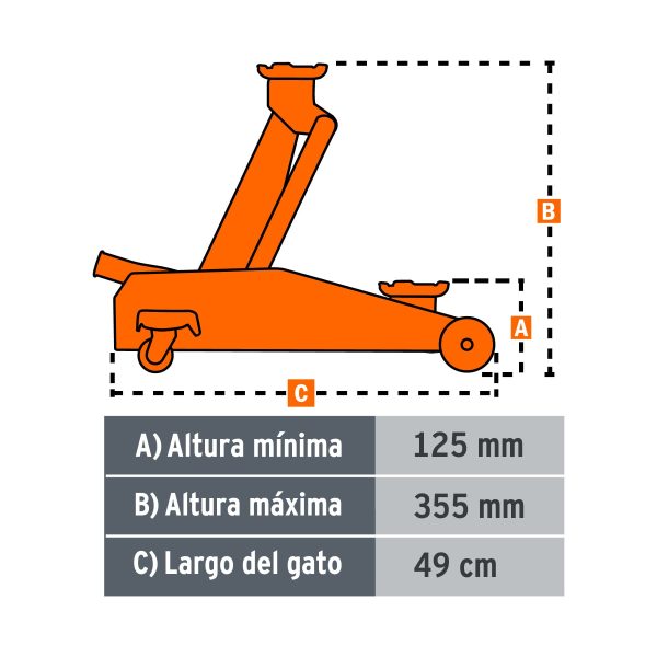 GATO HIDRAULICO TRUPER PROFES. MALETIN 2 TON - Imagen 2