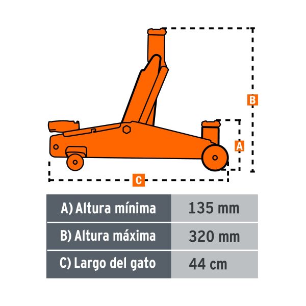 GATO HIDRAULICO DE PATIN DE 2 TON. TRUPER - Imagen 2