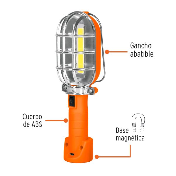 LAMPARA PARA TALLER RECARGABLE 280 LUMENES TRUPER LAT-280 - Imagen 2