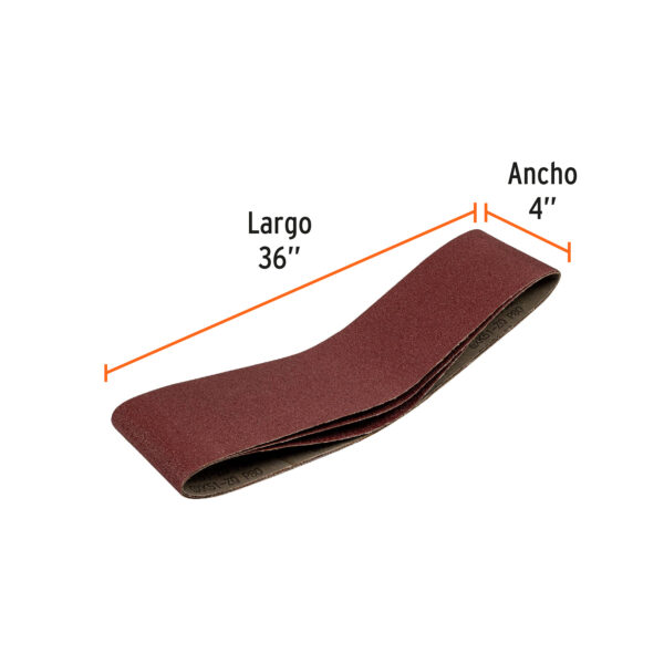 LIJA 4 X 36" GRANO 80 PARA LIJADORA DE BANDA TRUPER T12110