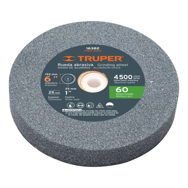 RUEDA ABRASIVA P/ESMERIL 6X1" G.60 TRUPER
