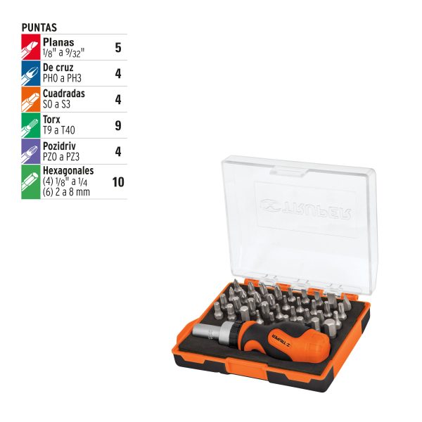 DESTORNILLADOR MINI 37 PIEZAS TRUPER - Imagen 2