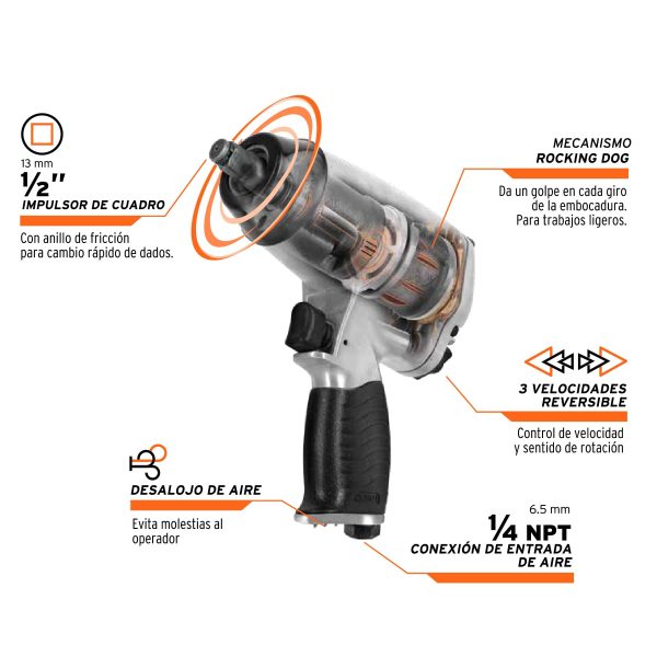 PISTOLA NEUMAT. IMPACTO TRUPER DE 1/2" TPN-731-EX - Imagen 2