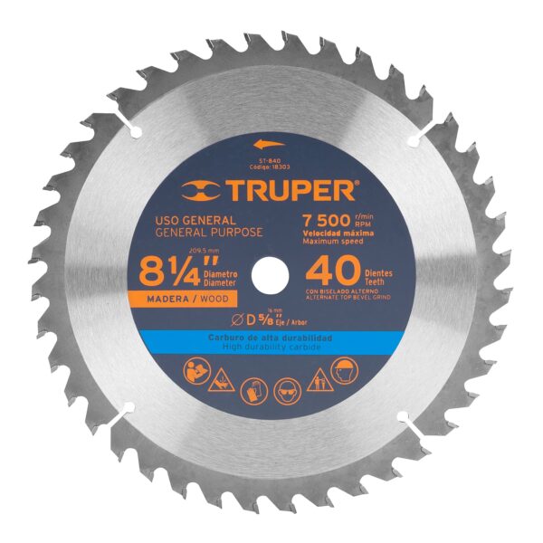 DISCO SIERRA TRUPER CARBU.8-1/4"x 40 dtes   ST-840