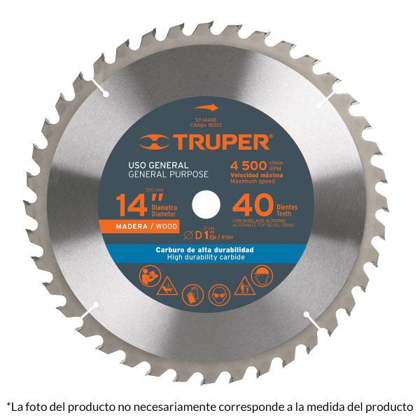DISCO SIERRA TUNGSTENO 14"  60 DIENTES TRUPER