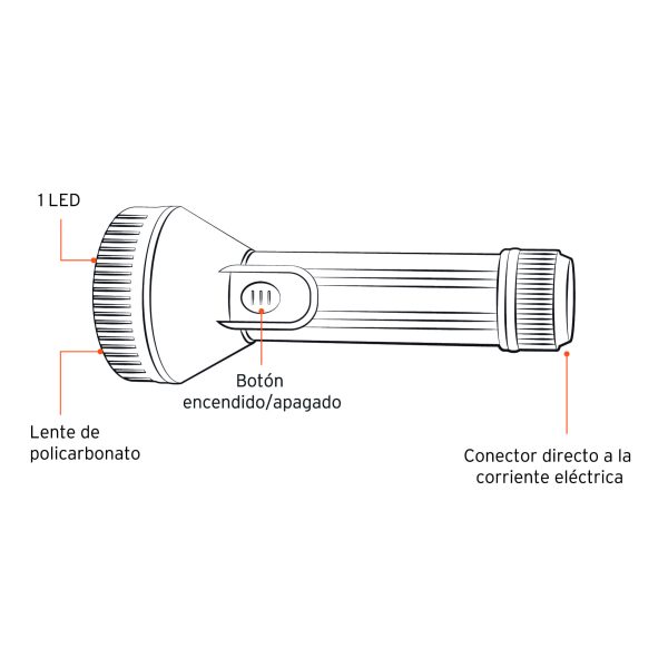 LINTERNA RECARGABLE 1 LED ALTA POTENCIA TRUPER - Imagen 2