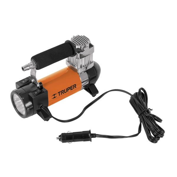 COMPRESOR TRUPER PARA AUTO 12 V CON LINTERNA Y ESTUCHE
