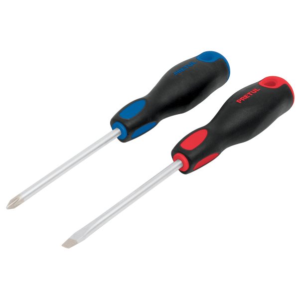JGO 2 DESTORNILLADORES CONFORT GRIP 1/4X4" PRETUL