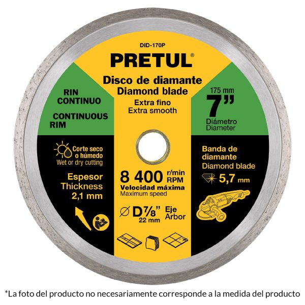 DISCO DIAMANTE RIN CONTINUO 4" PRETUL