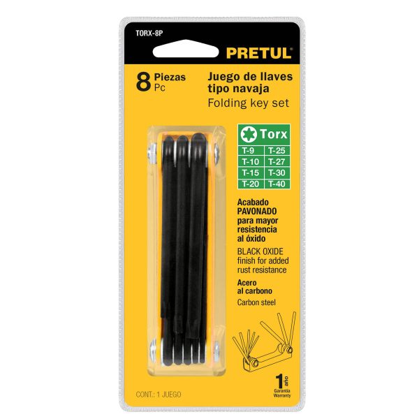 JUEGO 8 LLAVES TORX TIPO NAVAJA PRETUL - Imagen 2