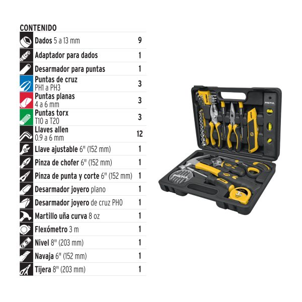 SET DE HERRAMIENTAS 42 PIEZAS PRETUL - Imagen 2
