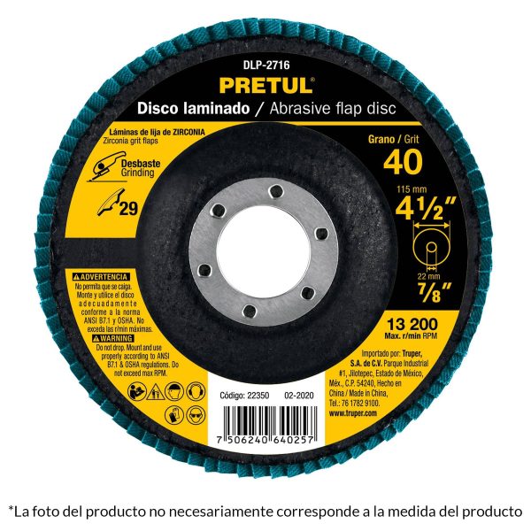 DISCO FLAP 4 1/2" GRANO 60 PRETUL