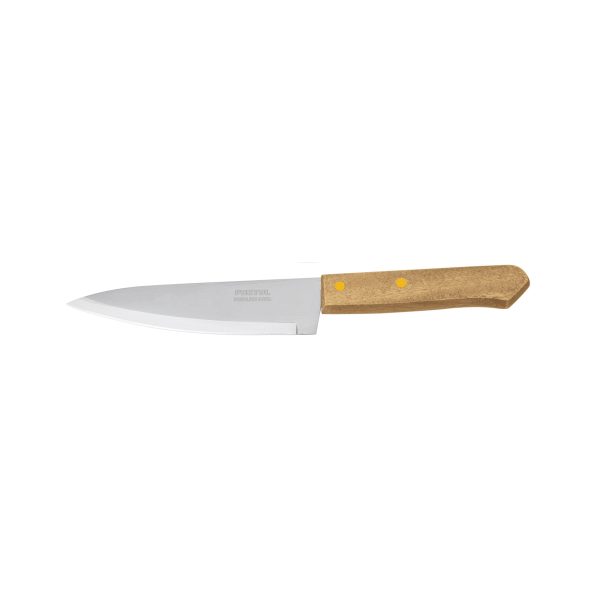CUCHILLO PARA COCINA INOXIDABLE MANGO MADERA PRETUL