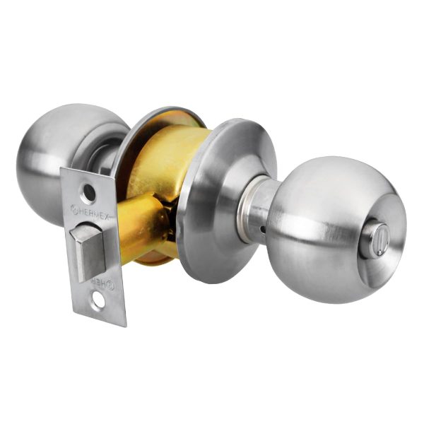 CERRAD.POMO BAL P/BAÑO CROMO MATE HERMEX