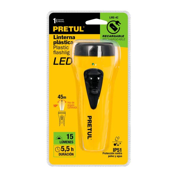 LINTERNA RECARGABLE DE 4 LED PRETUL - Imagen 3