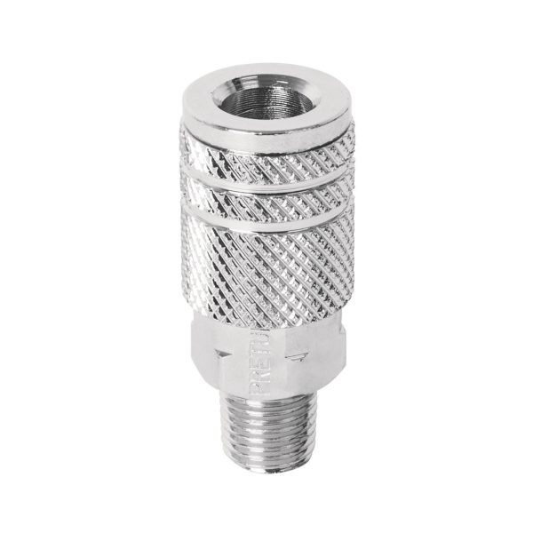 COPLE ACERO  1/4NPT MACHO PRETUL