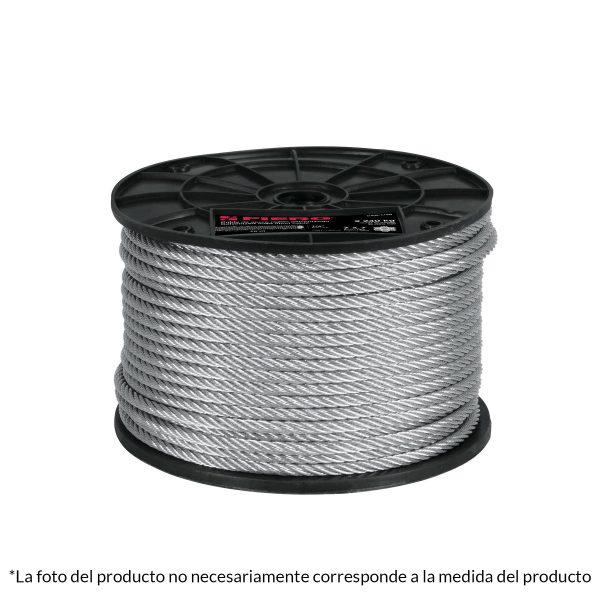 ROLLO CABLE DE ACERO 7 X 7 HILOS 75 M FIERO