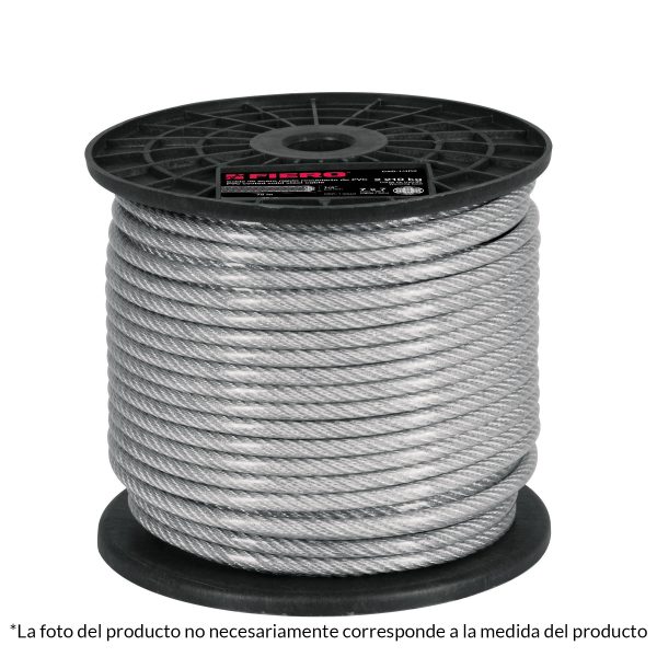 ROLLO CABLE DE ACER  7X7 HILO RECUB. PVC FIERO 75 mts