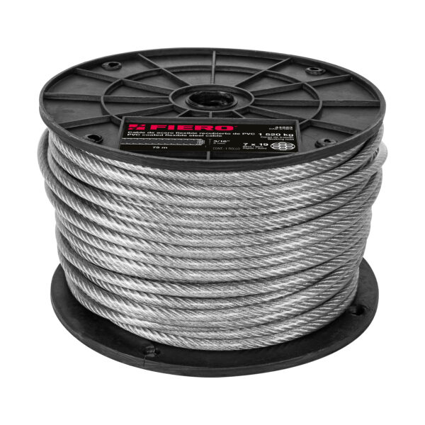 ROLLO CABLE DE ACER 3/16" 7X19 HIL RECUB.PVC FIERO