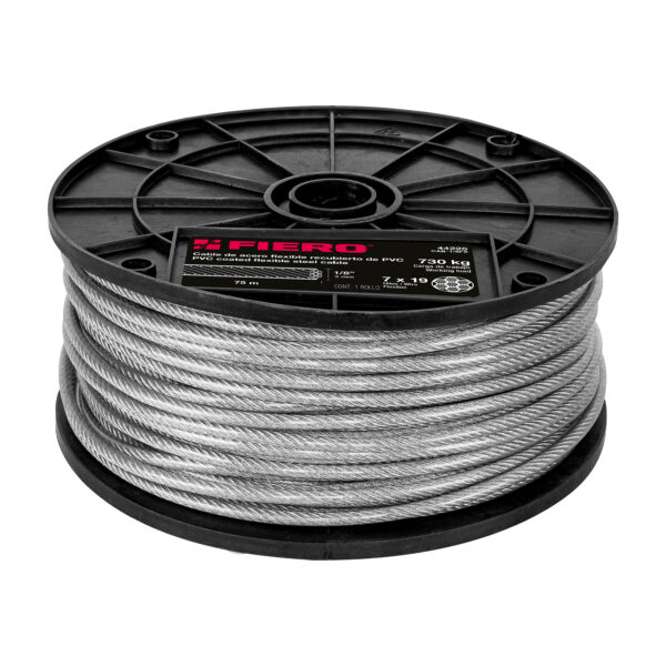 CABLE ACERO 1/8" REC. PVC 7 X 19 HILOS FIERO