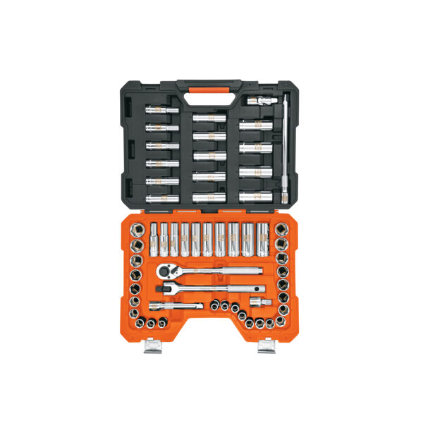 JUEGO DE COPAS 1/2" 56 PIEZAS MIXTO MM Y STD TRUPER JD-1/2X56MP