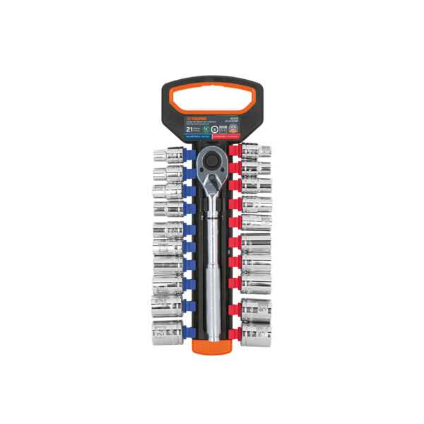 JUEGO DE COPAS 1/2" 21 PIEZAS MIXTO MM Y STD TRUPER JD-1/2X21MP
