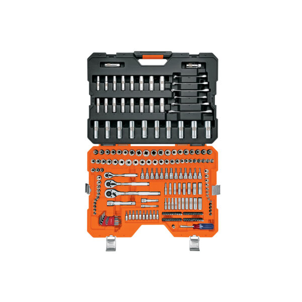 JUEGO DE COPAS 1/4" - 3/8" - 1/2" 218 PIEZAS MIXTO MM Y STD TRUPER JD-217MP