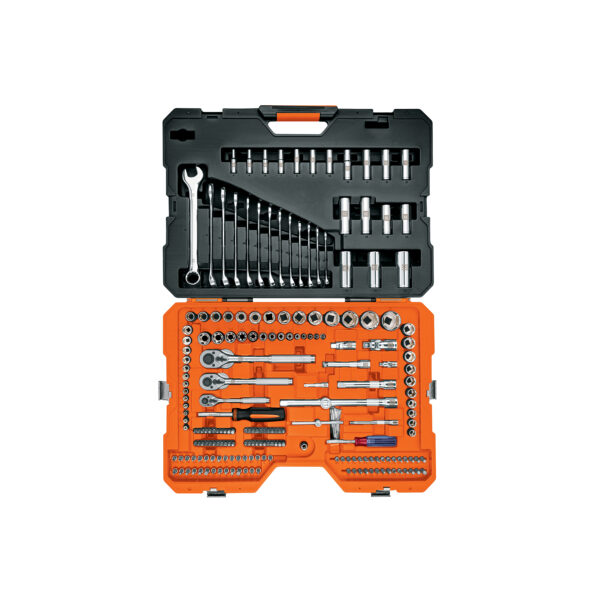 JUEGO DE COPAS 1/4" - 3/8" - 1/2" 211 PIEZAS MIXTO MM Y STD TRUPER JD-210MP
