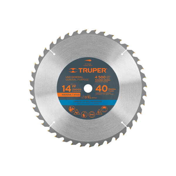 DISCO SIERRA TUNGSTENO 14"  40 DIENTES TRUPER ST-1440E